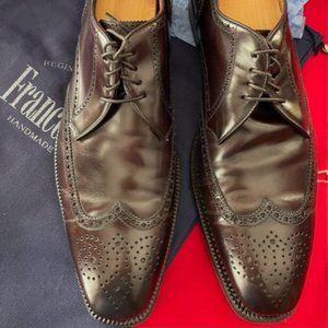 Franceschetti Old Lux Oxblood Brown size 44/11 and Adjustable Shoe Trees